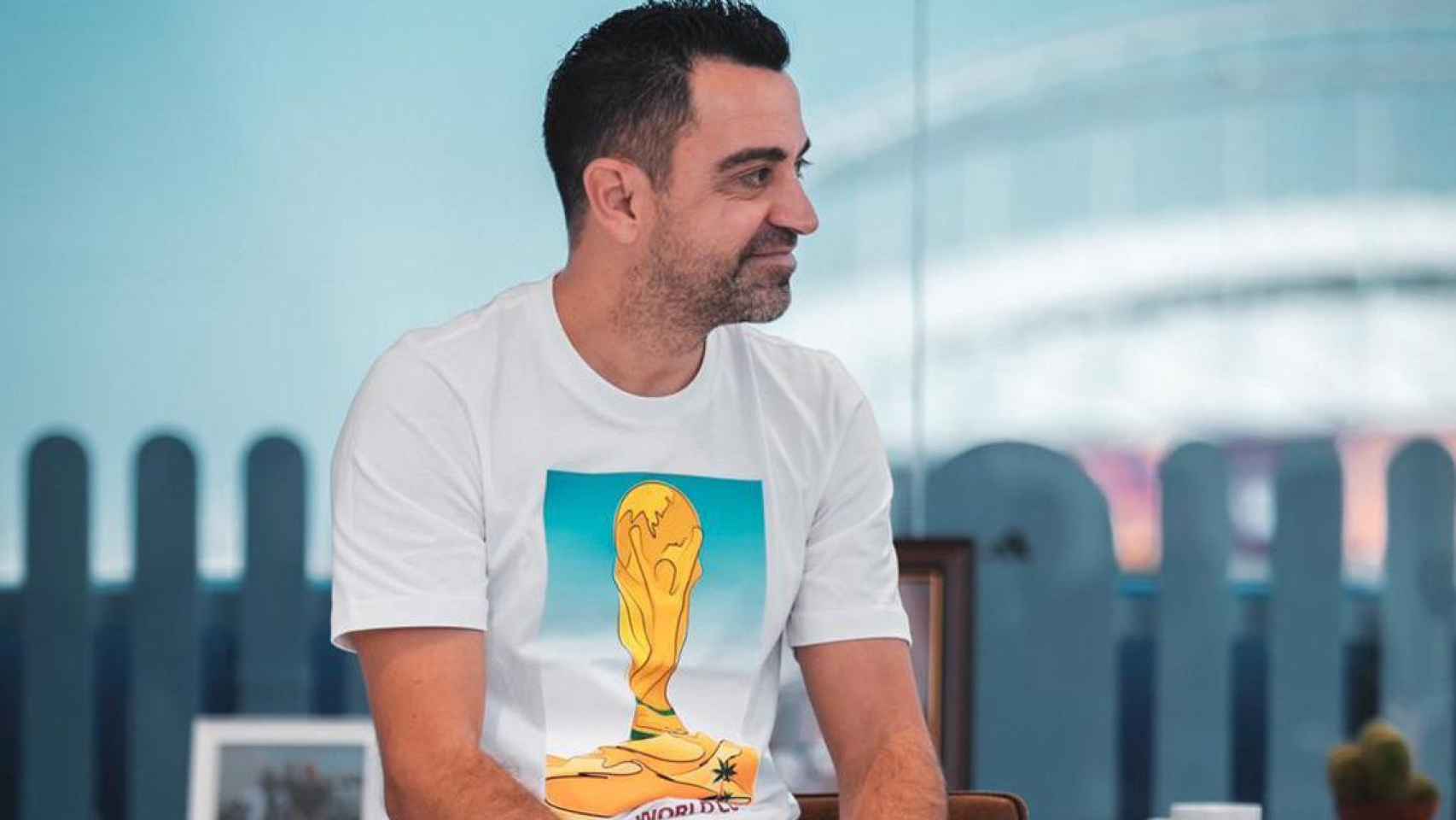 Xavi Hernández, en un acto con Adidas, durante la Copa del Mundo / REDES