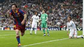 Leo Messi celebrando un gol con el Barça en las semis 2011-2012 / EFE