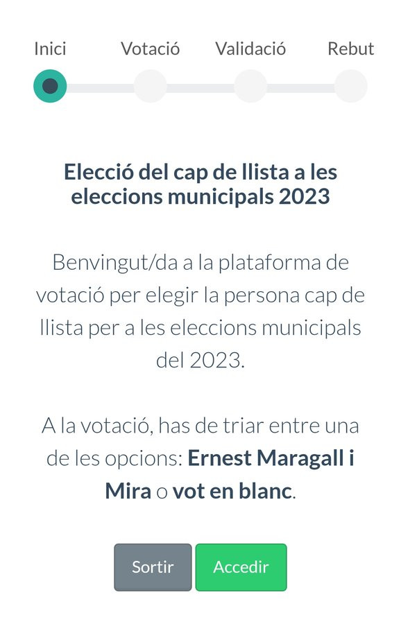 Votación electrónica en las primarias de ERC para la alcaldía de Barcelona / @gerardgomezf (TWITTER)