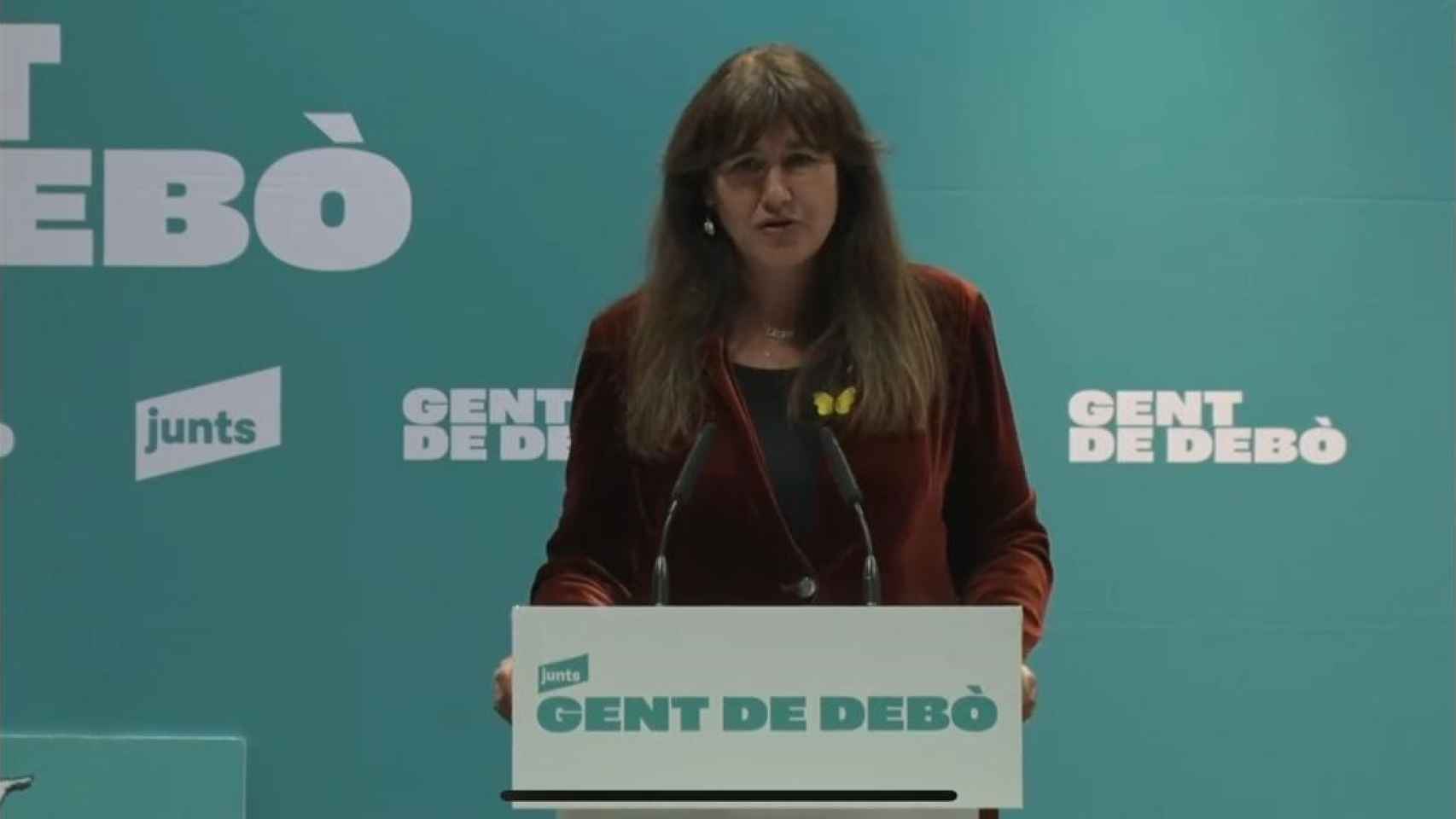 La líder de Junts y presidenta suspendida del Parlament, Laura Borràs, en su intervención en la Jornada Municipalista de Junts en Terres de L'Ebre, en Amposta / JUNTS