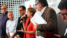 Ada Colau, alcaldesa de Barcelona y presidenta del AMB, en una comparecencia del ente / AMB