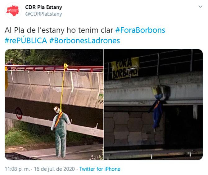 Los CDR 'ahorcan' a Felipe VI / TWITTER