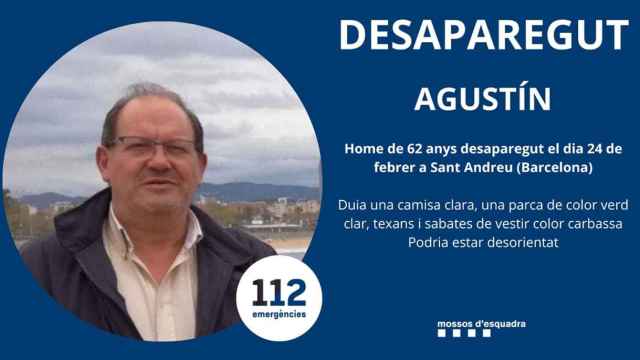 Los Mossos d'Esquadra investigan la desaparición de Agustín, en Barcelona / MOSSOS