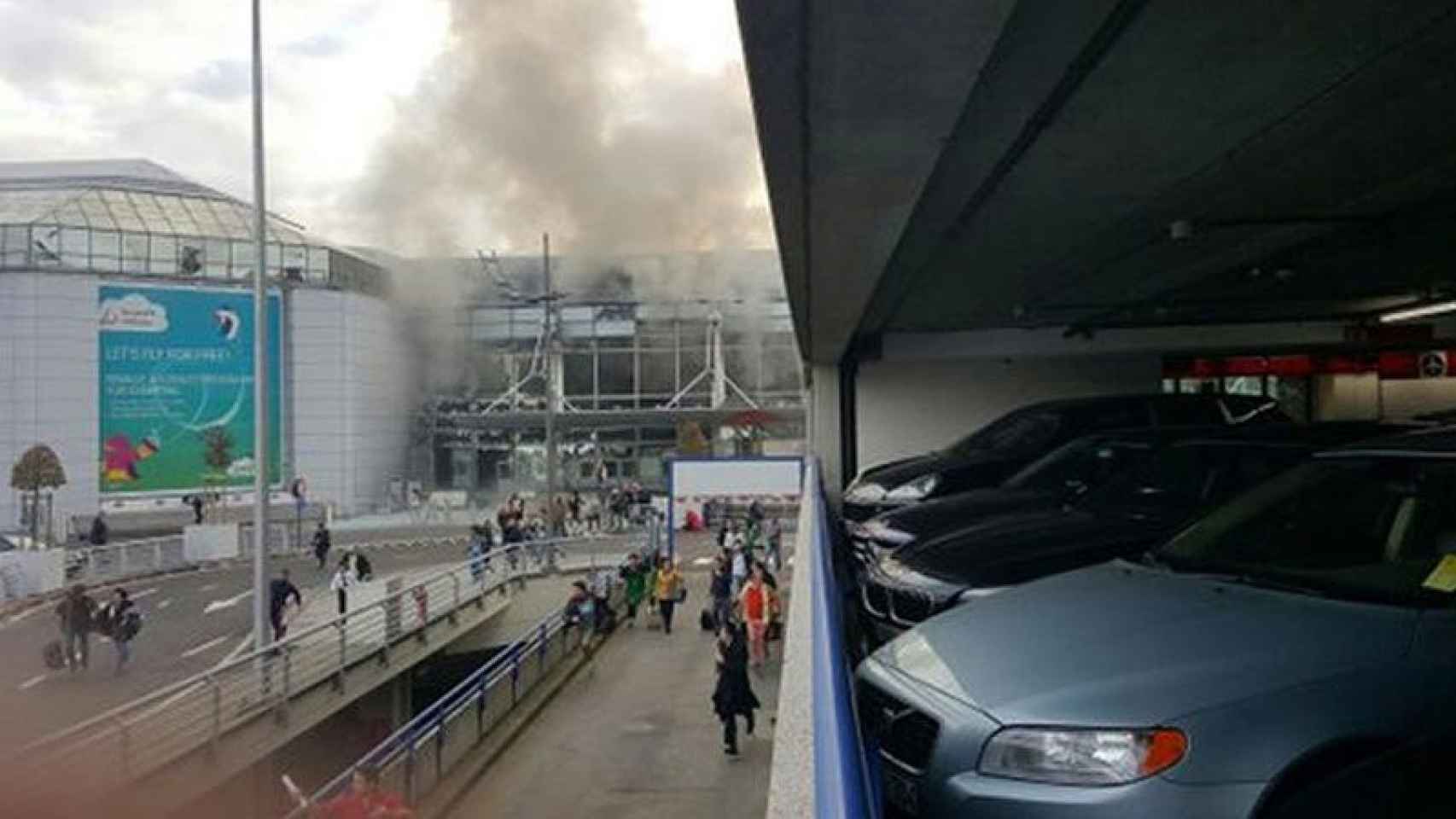 El aeropuerto de Bruselas, inmediatamente después del atentado terrorista del 22 de marzo.