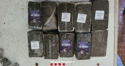 Fardos de droga incautados en el domicilio de los detenidos / MOSSOS D'ESQUADRA