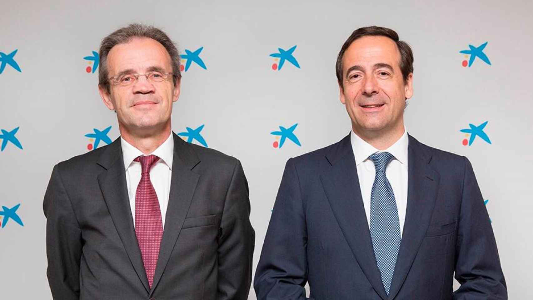 El presidente de Caixabank, Jordi Gual, y el consejero delegado de la entidad financiera, Gonzalo Gortázar / EP