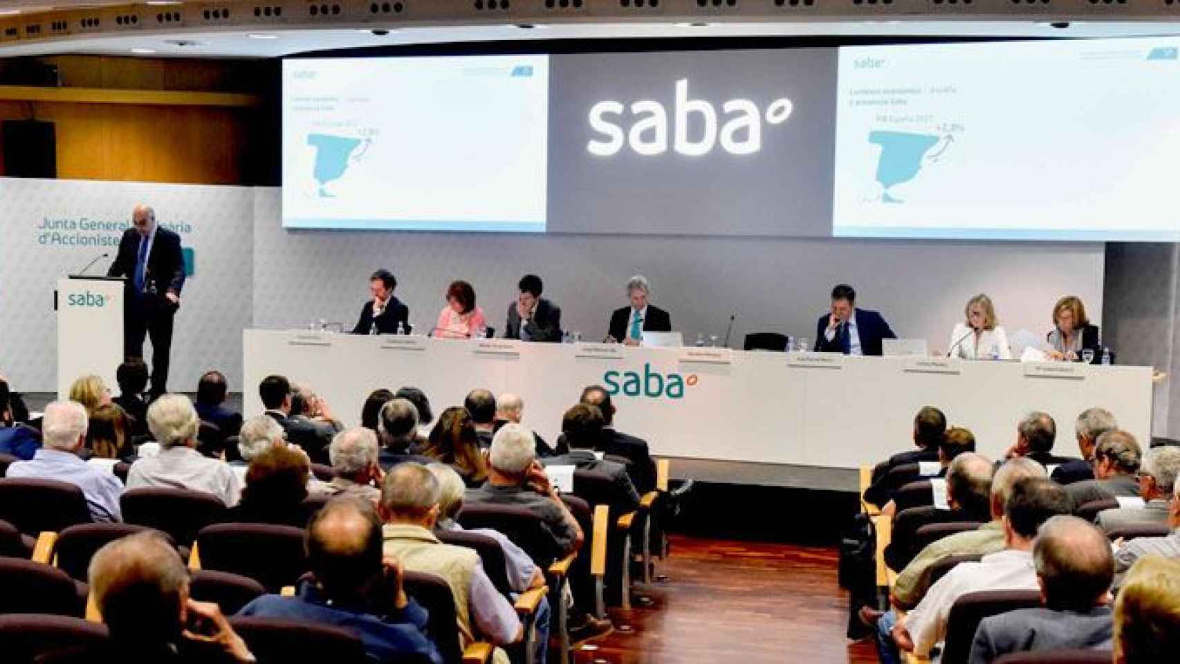 Imagen de la junta de accionistas de Saba de 2017, encabezada por Salvador Alemany / SABA