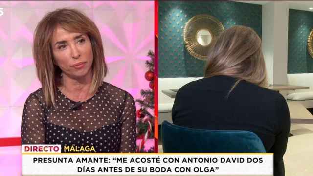 María Patiño en la entrevista a la amante de Antonio David /TELECINCO