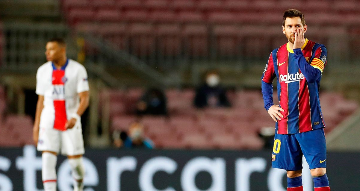 Leo Messi, totalmente eclipsado por Mbappé / EFE