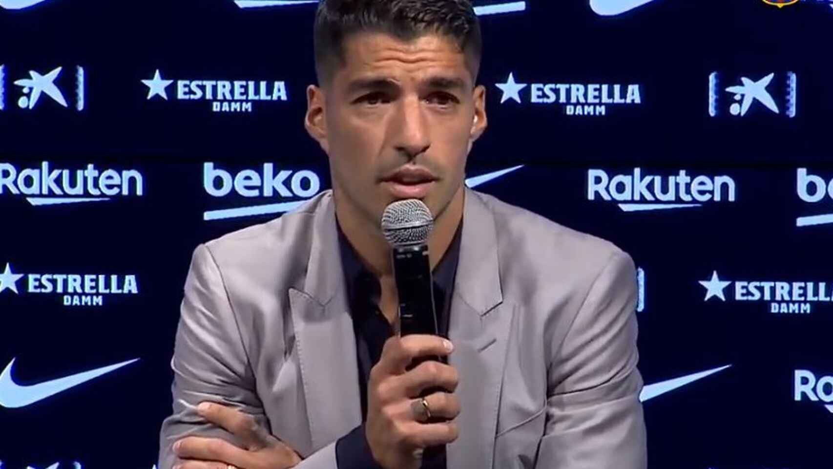 Luis Suárez en su despedida con el Barça / EFE