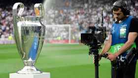 Una cámara grabando la Champions League / EFE