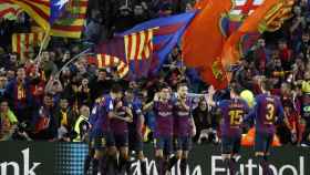 Los jugadores del Barça celebran un gol / EFE