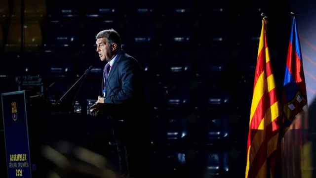 Joan Laporta, durante la Asamblea de Socios Compromisarios