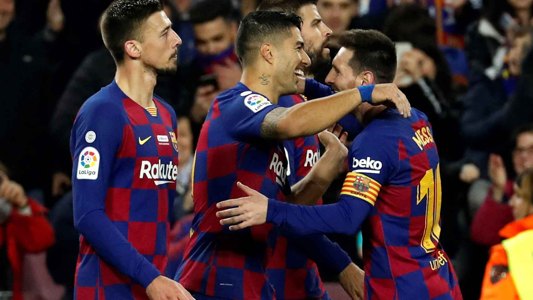 Los jugadores del Barça celebran un gol ante el Mallorca / EFE
