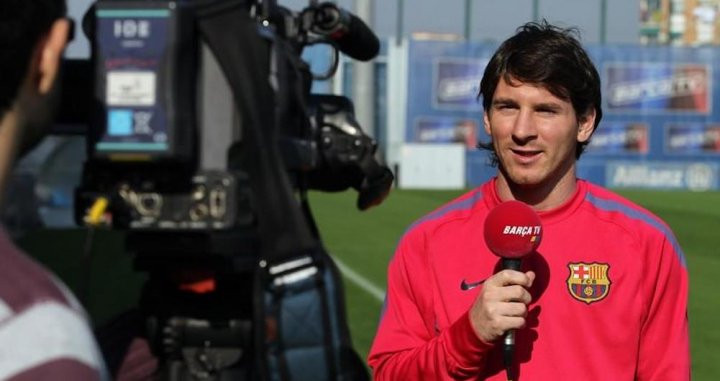 Una foto de Messi en una promoción para Barça TV / FCB