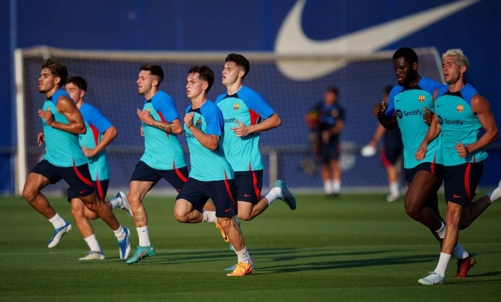 Los jugadores del Barça, en un entrenamiento de la pretemporada / FCB