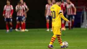 Messi lamenta un gol del Atlético de Madrid / EFE
