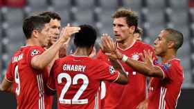 Los jugadores de Bayern en el partido contra el Chelsea / EFE