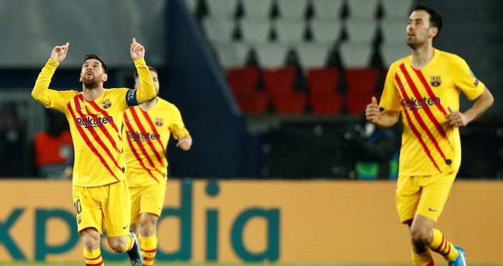 Messi celebra su gol contra el PSG EFE