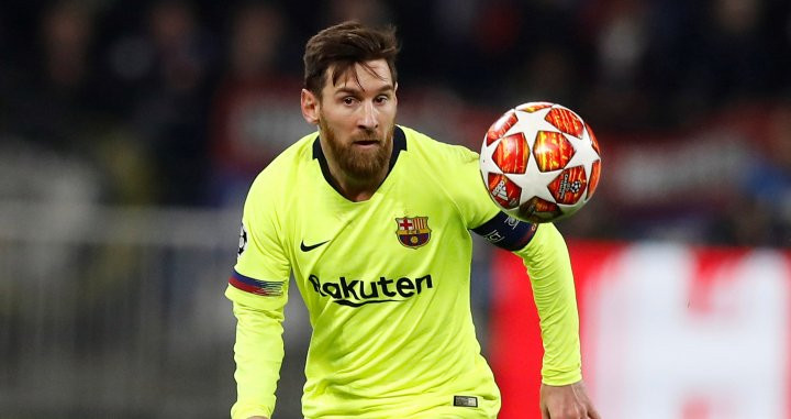 Una foto de Messi durante un partido de Champions League / EFE