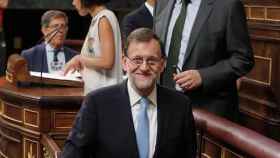 Mariano Rajoy tras depositar su voto para la elección de los miembros de la Mesa del Congreso.