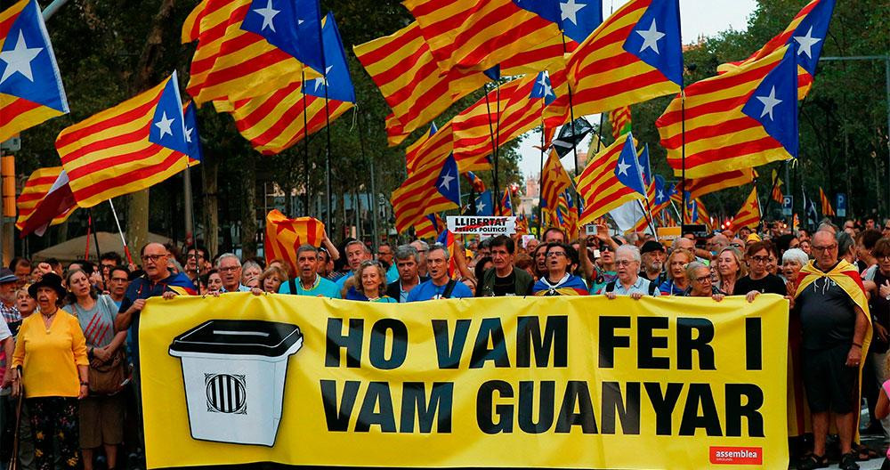 Manifestación independentista en Barcelona con motivo del segundo aniversario del 1-O / EFE