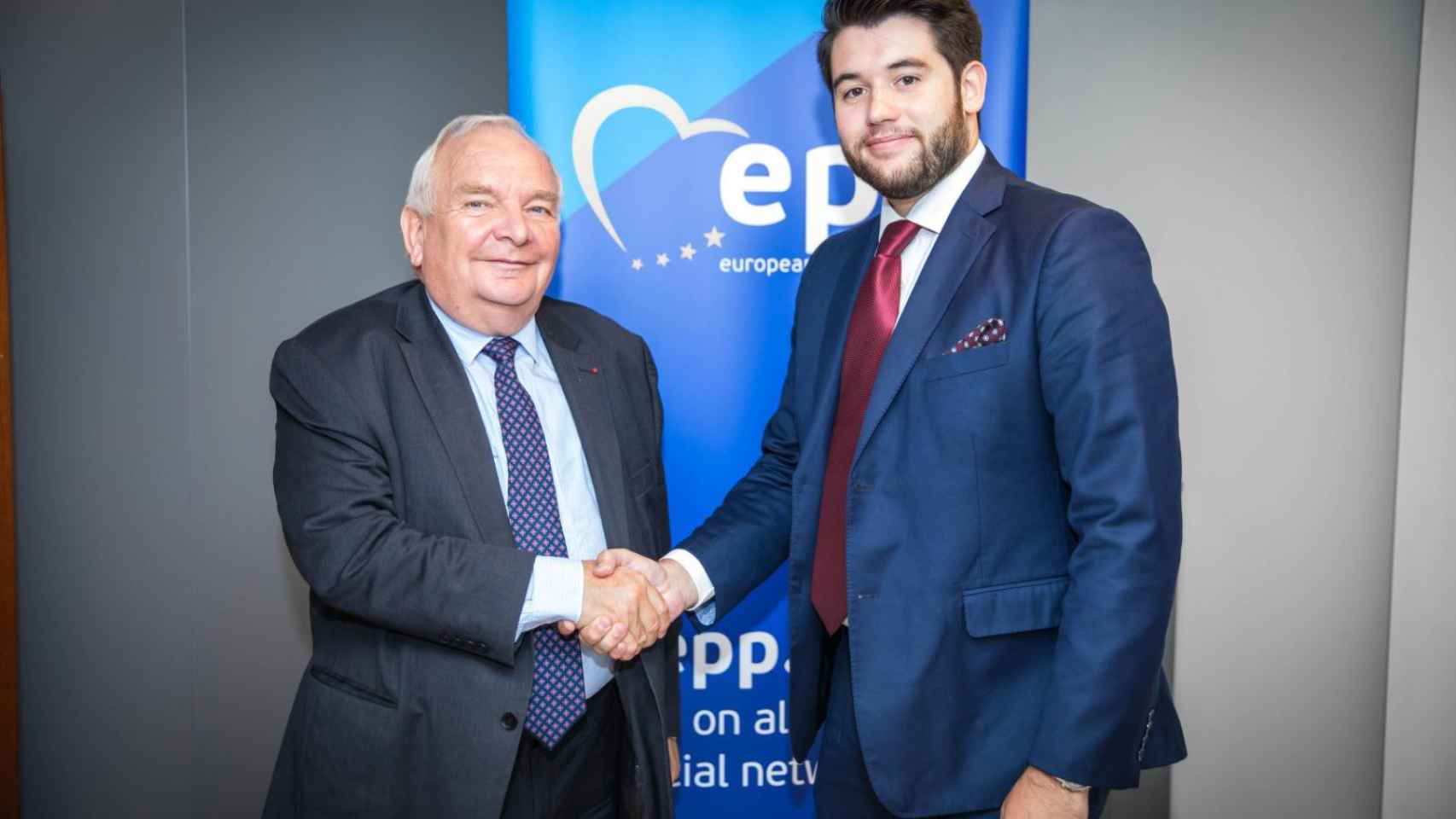 El presidente de EDS, Carlo Angrisano, en su reunión con el presidente del PPE, Joseph Daul / CG