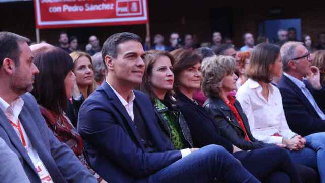 Pedro Sanchez, en el acto de su partido