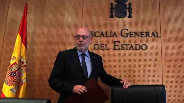 El fiscal general del Estado, José Manuel Maza, a su llegada a la rueda de prensa en la que anunció la querella por rebelión de la Fiscalía al Govern / EFE