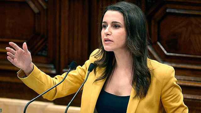 Inés Arrimadas, líder de Ciudadanos en Cataluña, en su intervención en el Parlament.