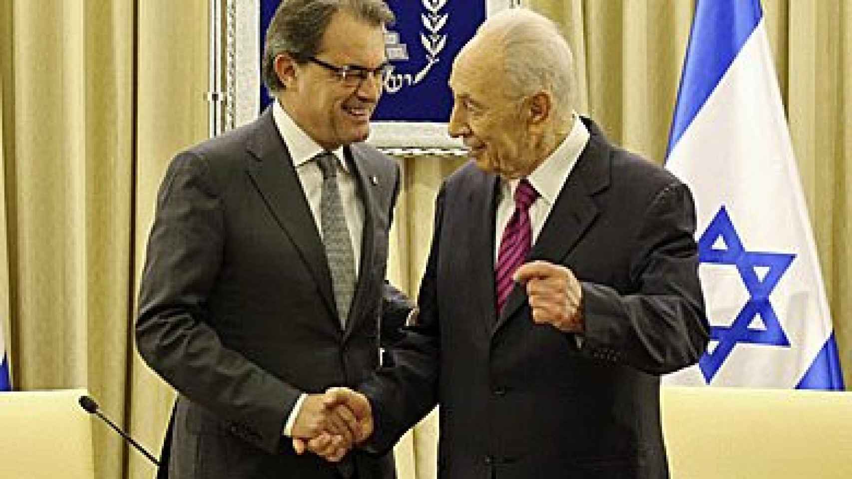 El presidente de la Generalidad, Artur Mas, y el de Israel, Simon Peres