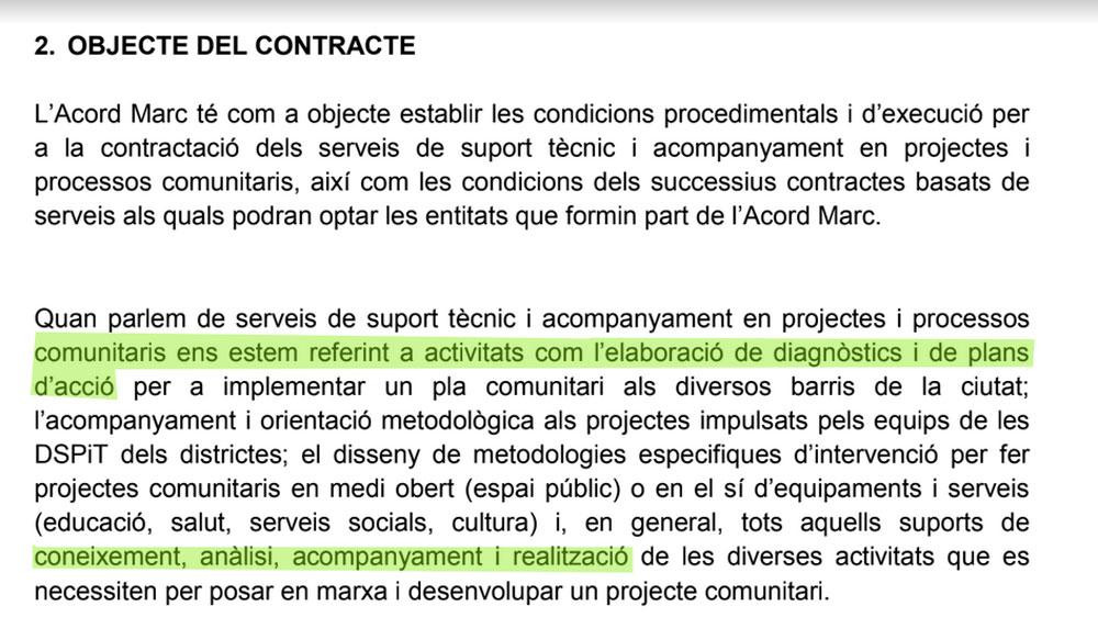 El objeto del contrato para elaborar informes de diagnóstico de los 73 barrios de Barcelona por valor de 407.000 euros / CG