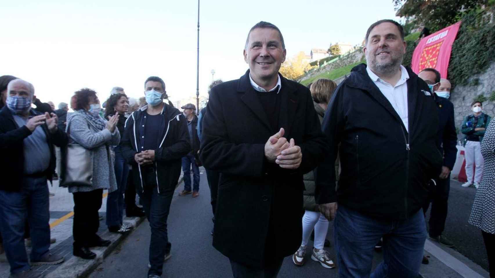 Oriol Junqueras y Arnaldo Otegi se manifiestan juntos en Euskadi / EP