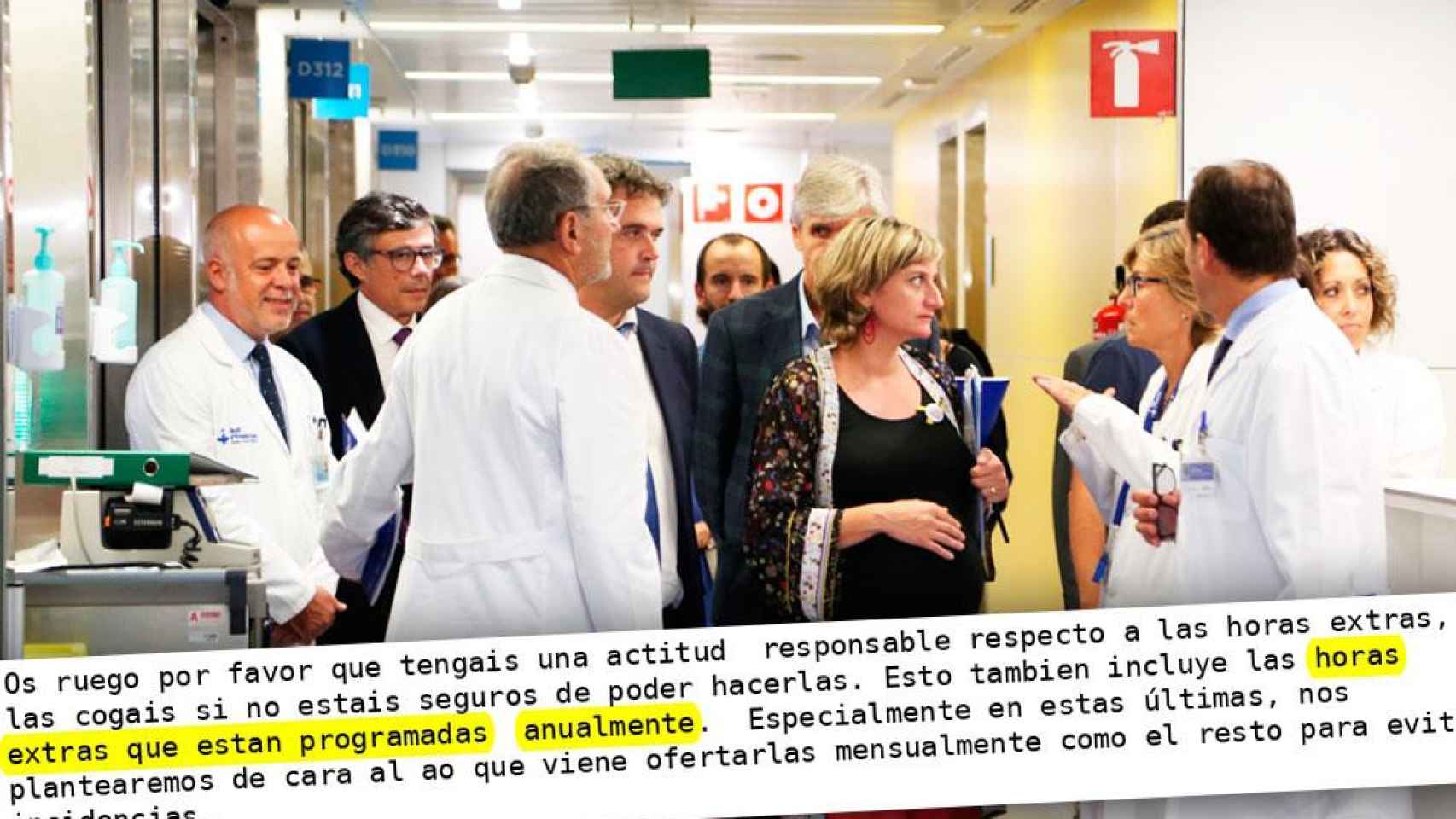 La consejera de Salud, Alba Vergés (c), con el director gerente de ICS, Josep Maria Argimon asomando tras ella / VHBHC