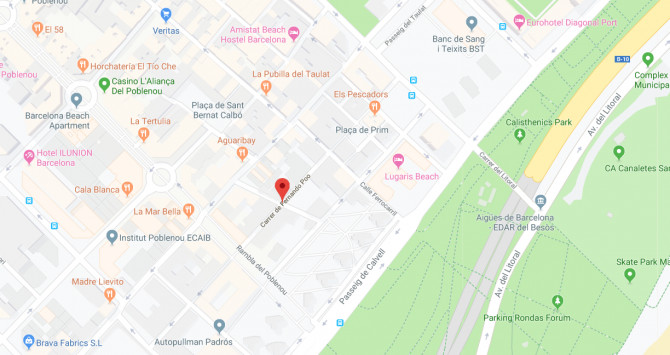 Localización de la calle Fernando Poo en el barrio del Poblenou de Barcelona / GOOGLE