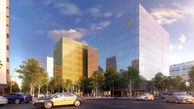 Imagen virtual del futuro complejo de oficinas formado por los edificios Luxa Gold, Luxa Silver y WIP, de los que WeWork alquilará dos / CG