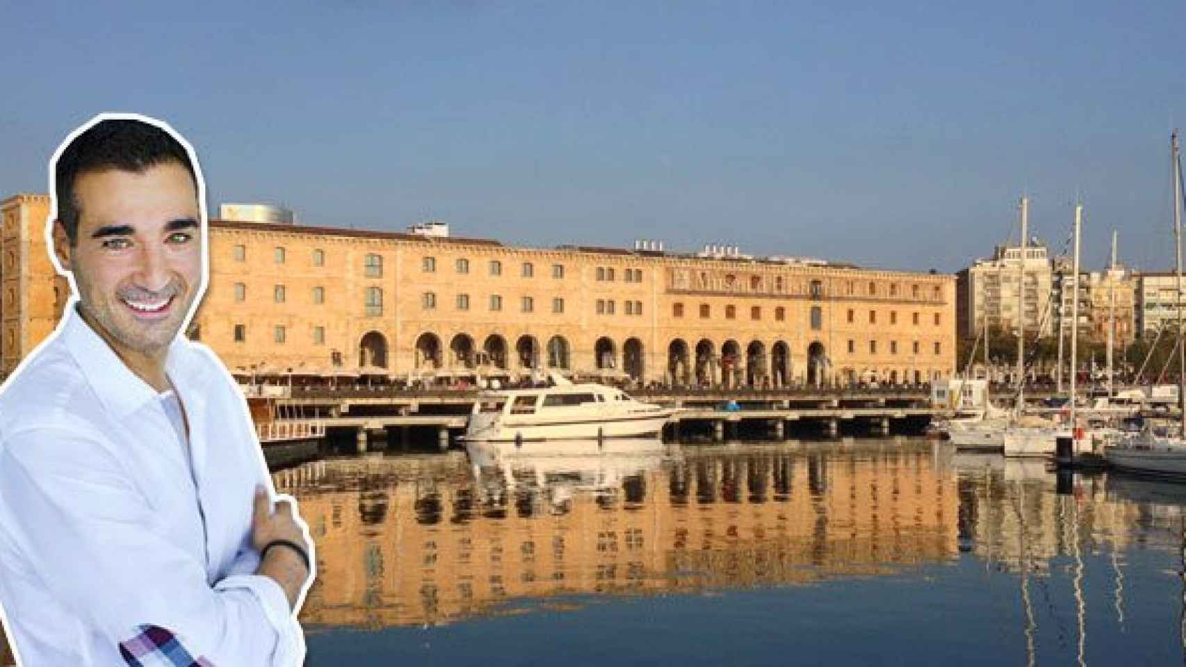 Miguel Vicente, presidente del clúster Barcelona Tech City, y una imagen de Palau de Mar donde se ubica el Pier 01 / FOTOMONTAJE DE CG