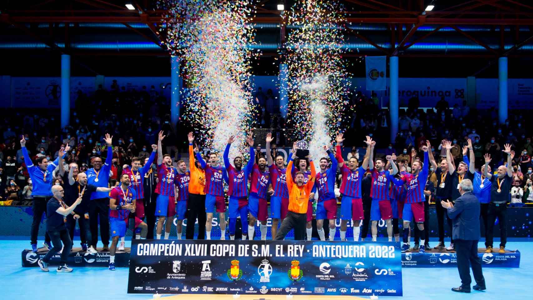 El Barça de balonmano celebra la Copa del Rey / FCB