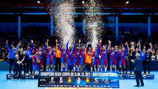 El Barça de balonmano celebra la Copa del Rey / FCB