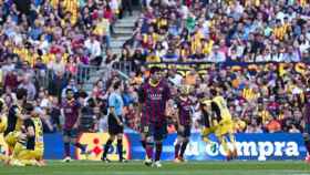 Messi lamentando la victoria del Atlético en el Camp Nou en  2014 / EFE