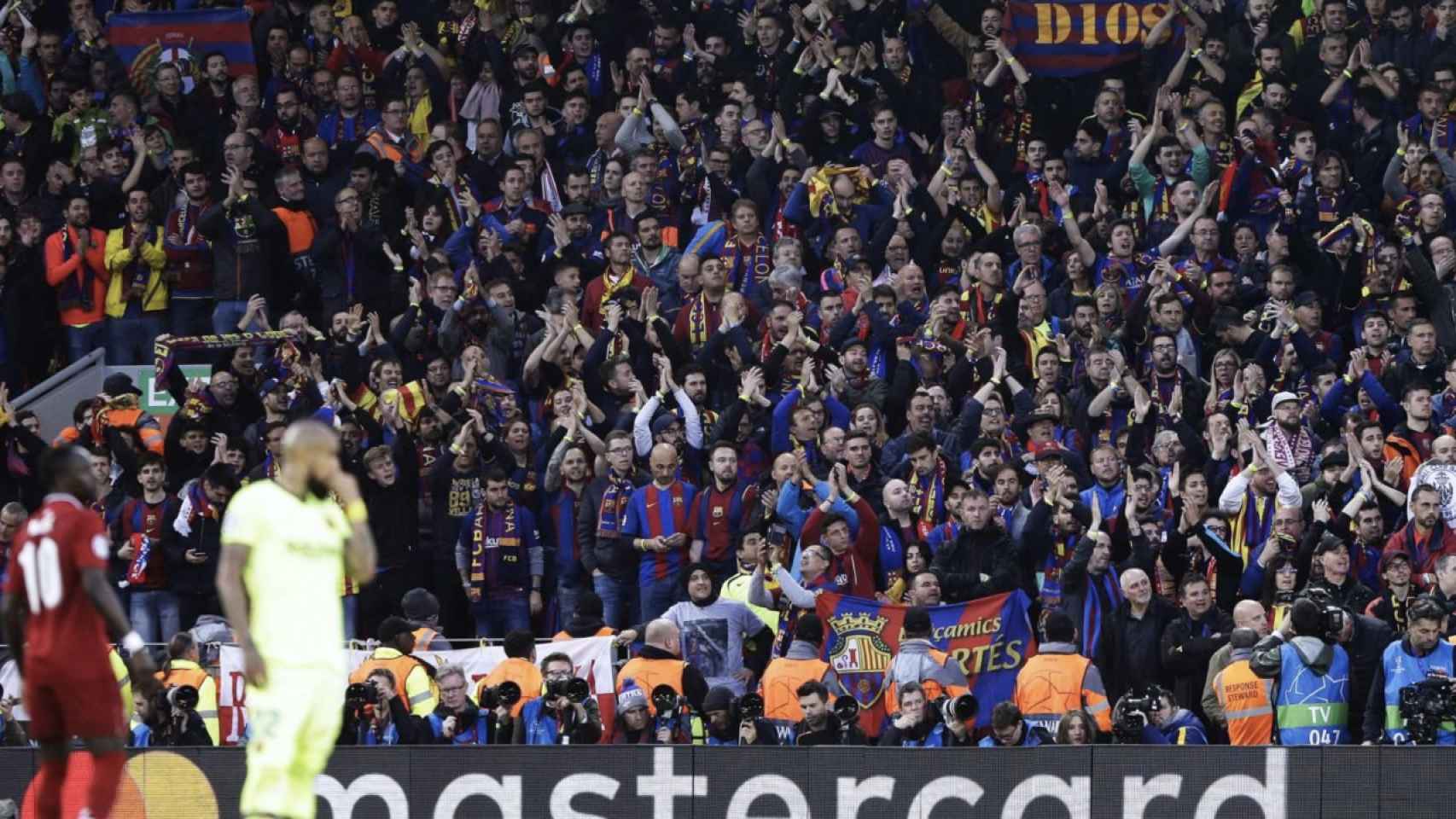 Aficionados del Barça en Anfield / FC Barcelona
