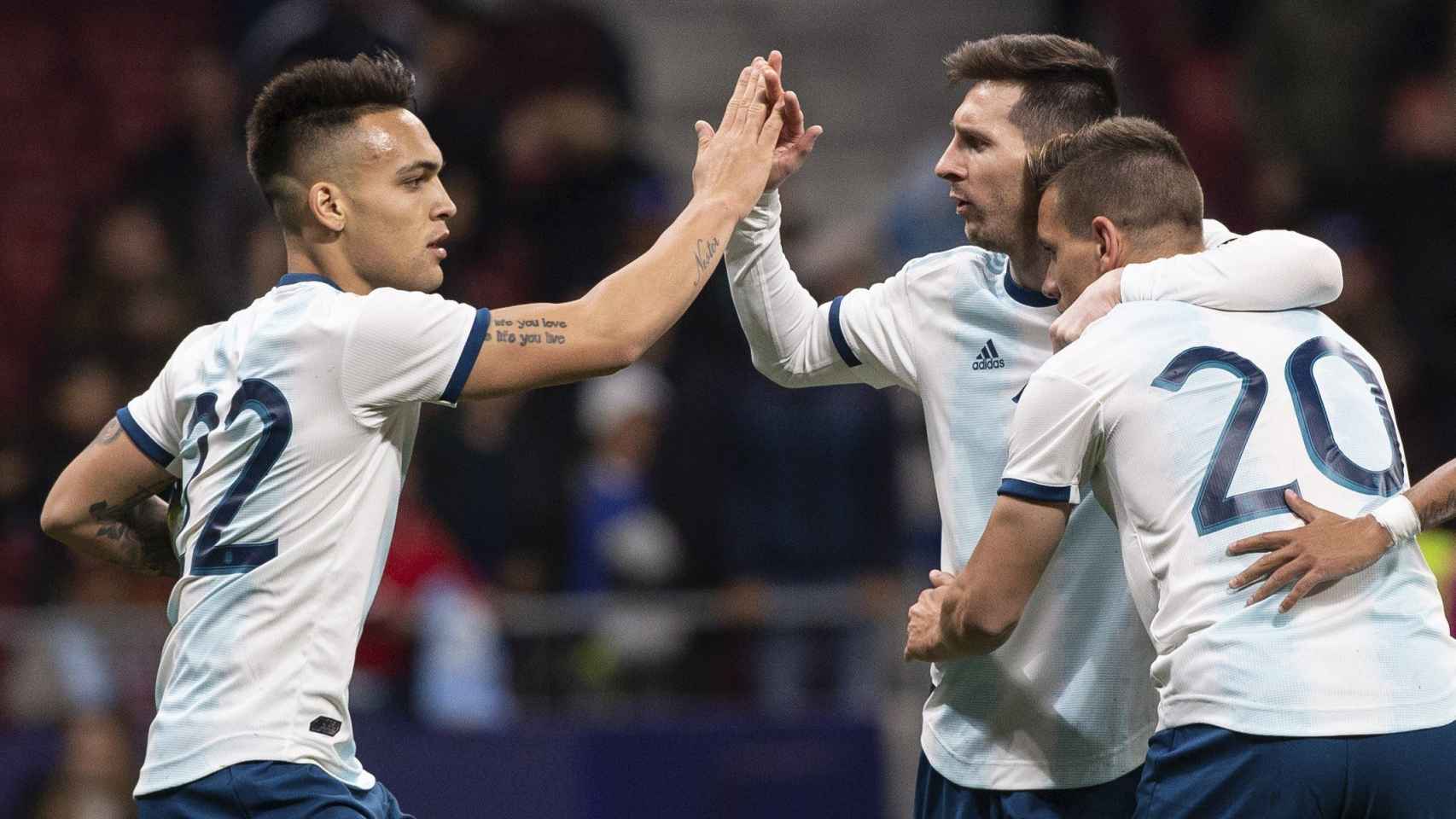 Messi celebrando el gol de la selección argentina / EFE