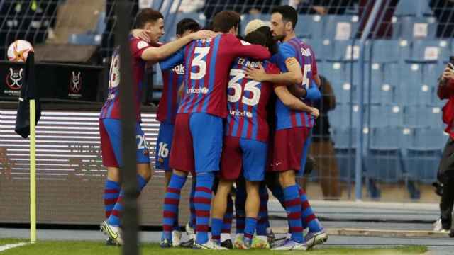 La euforia del Barça tras el gol de Ansu Fati contra el Real Madrid / FCB