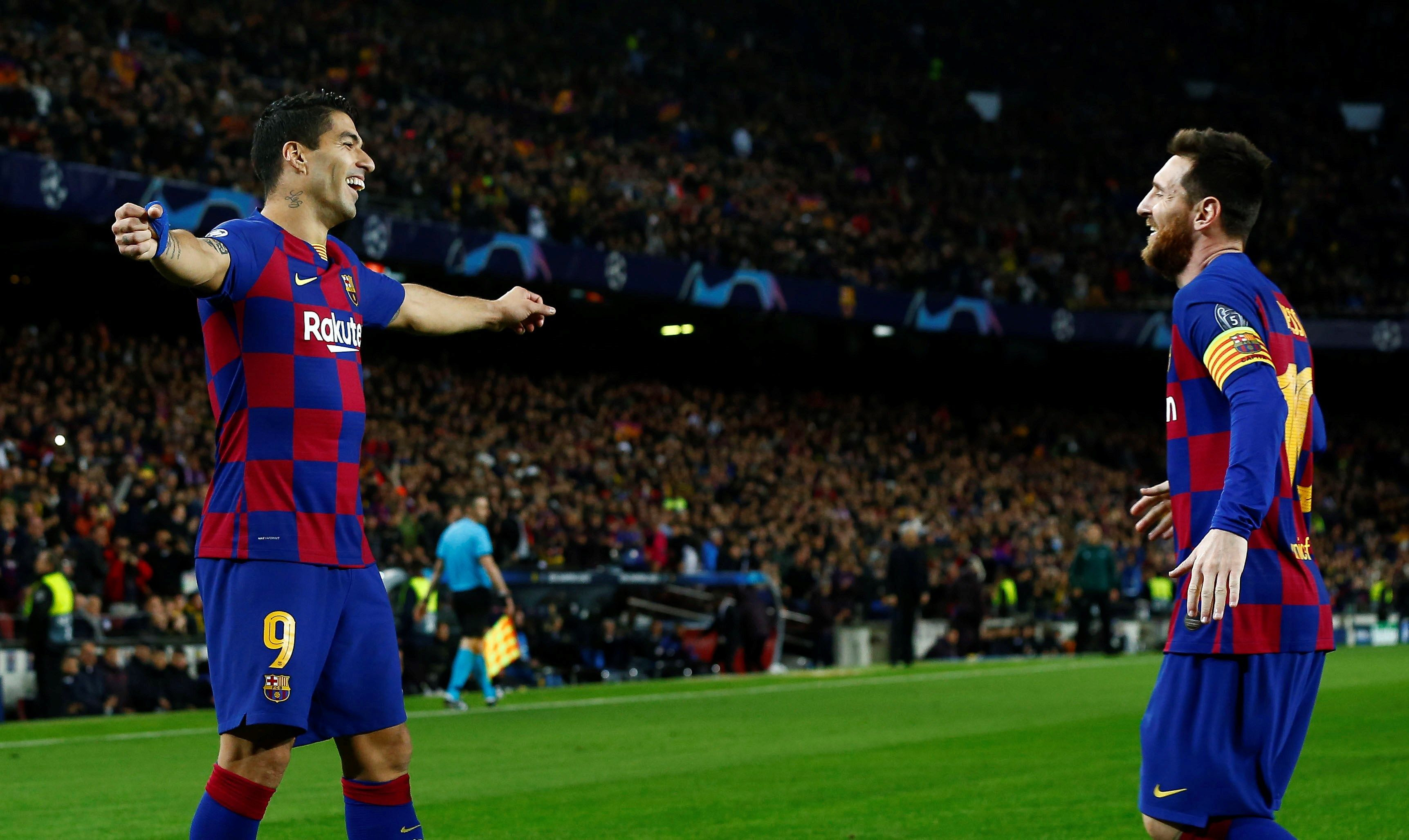 Leo Messi y Luis Suárez celebran el gol contra el Borussia Dortmund / EFE