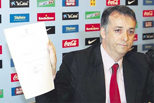 Alejandro Echevarría cuando formaba parte de la directiva del Barça / ARCHIVO