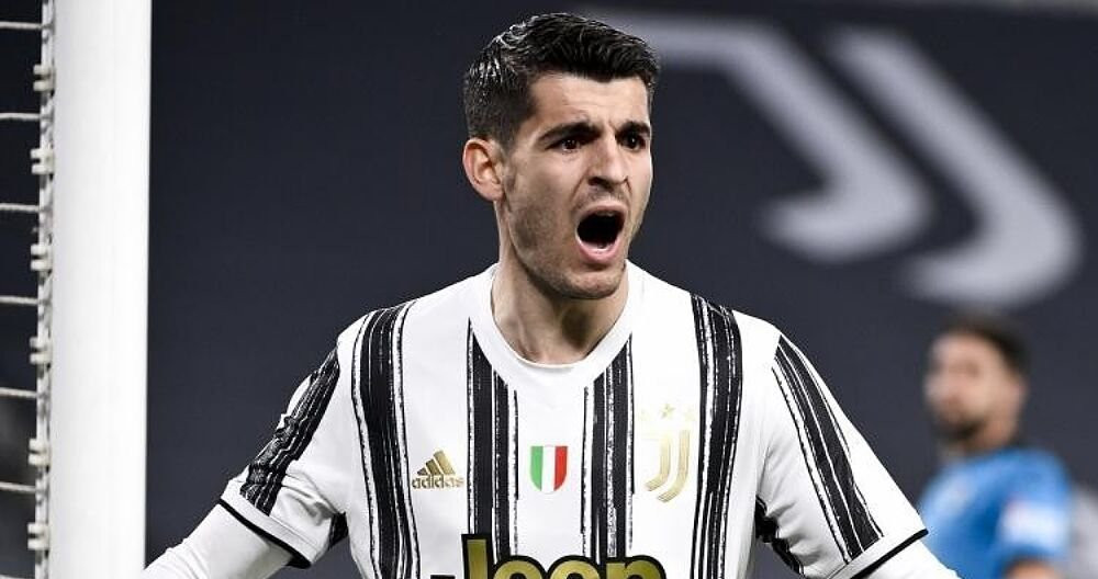 Morata, eufórico, tras anotar un gol con la Juventus / EFE