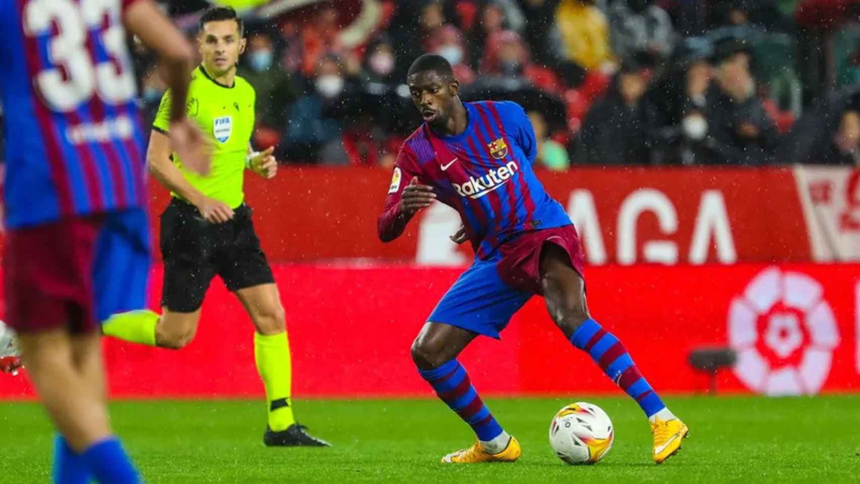 Ousmane Dembelé, en una acción del Sevilla-Barça / FCB