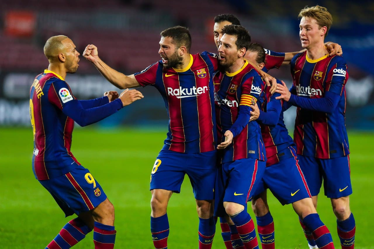 Los jugadores del Barça, celebrando un gol contra la Real Sociedad / FCB