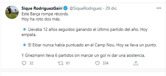 Twitter sobre Griezmann Sique Rodriguez / REDES