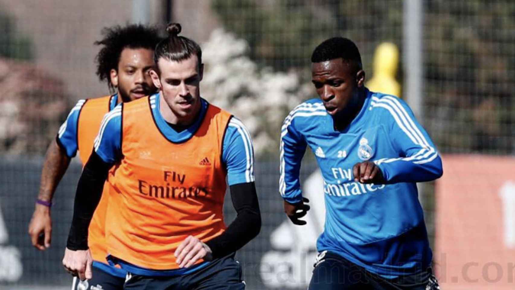 Una foto de Gareth Bale y Vinicius durante un entrenamiento del Real Madrid / RM